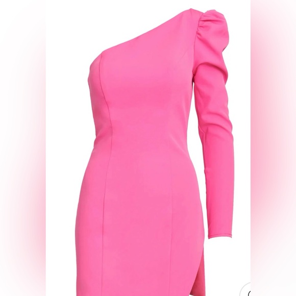 Mac Duggal One Sleeve Split Hem Cocktail Dress - Picture 2 of 12